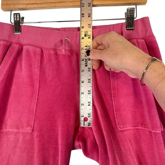VTG Y2k Juicy Couture Pink Velour Track Pants SIZE MEDIUM Snap Pockets USA READ - Picture 12 of 15